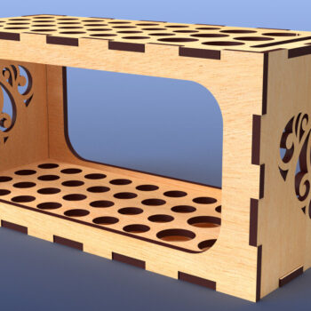 Intra απο ξύλο plywood 3mm-4mm πάχος – Μολυβοθήκη με Organizer ζυγαριάς04 Δίασταση  20x20 cm INTRAFABR-81756920 - Image 2