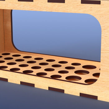 Intra απο ξύλο plywood 3mm-4mm πάχος – Μολυβοθήκη με ζυγαριά Organizer05 Δίασταση  20x20 cm INTRAFABR-81756911 - Image 1