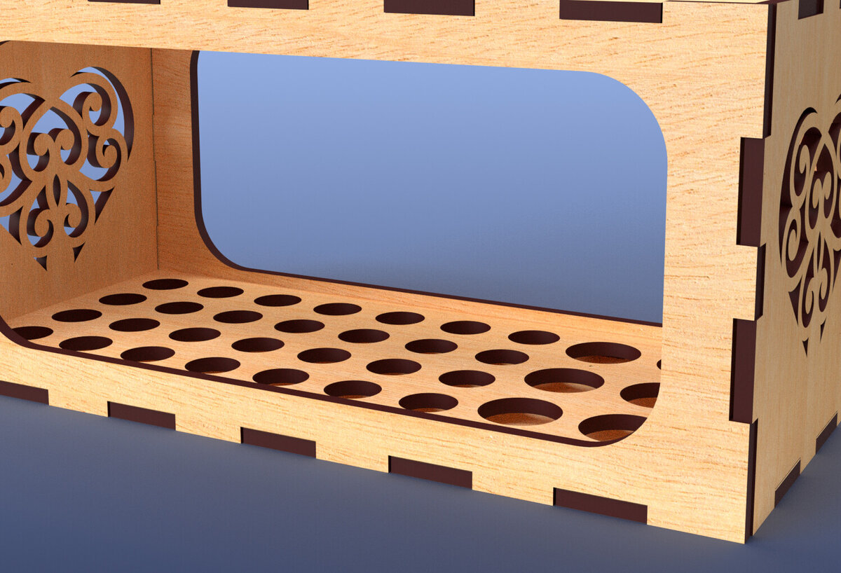 Intra απο ξύλο plywood 3mm-4mm πάχος – Μολυβοθήκη με ζυγαριά Organizer05 Δίασταση  20x20 cm INTRAFABR-81756911