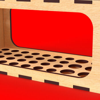 Intra απο ξύλο plywood 3mm-4mm πάχος – Μολυβοθήκη με ζυγαριά Organizer05 Δίασταση  20x20 cm INTRAFABR-81756911 - Image 2