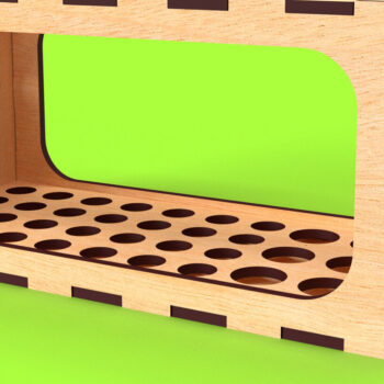 Intra απο ξύλο plywood 3mm-4mm πάχος – Μολυβοθήκη με ζυγαριά Organizer05 Δίασταση  20x20 cm INTRAFABR-81756911 - Image 3