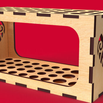 Intra απο ξύλο plywood 3mm-4mm πάχος – Μολυβοθήκη με ζυγαριά Organizer06 Δίασταση  20x20 cm INTRAFABR-81756889 - Image 1