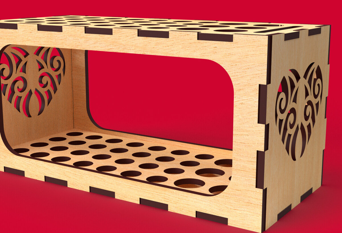 Intra απο ξύλο plywood 3mm-4mm πάχος – Μολυβοθήκη με ζυγαριά Organizer06 Δίασταση  20x20 cm INTRAFABR-81756889