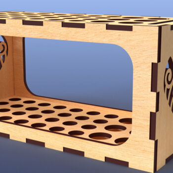 Intra απο ξύλο plywood 3mm-4mm πάχος – Μολυβοθήκη με ζυγαριά Organizer06 Δίασταση  20x20 cm INTRAFABR-81756889 - Image 2