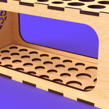 Intra απο ξύλο plywood 3mm-4mm πάχος – Μολυβοθήκη με Organizer ζυγαριάς08 Δίασταση  20x20 cm INTRAFABR-81756847 - Image 1