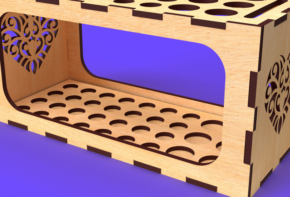 Intra απο ξύλο plywood 3mm-4mm πάχος – Μολυβοθήκη με Organizer ζυγαριάς08 Δίασταση  20x20 cm INTRAFABR-81756847