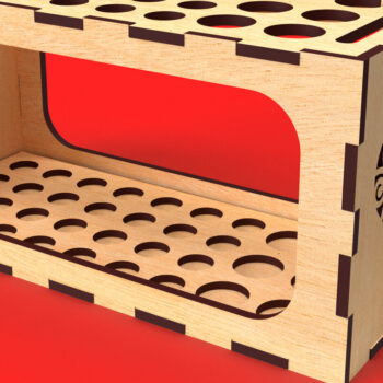 Intra απο ξύλο plywood 3mm-4mm πάχος – Μολυβοθήκη με ζυγαριά Organizer09 Δίασταση 20x20 cm INTRAFABR-81756835 - Image 1