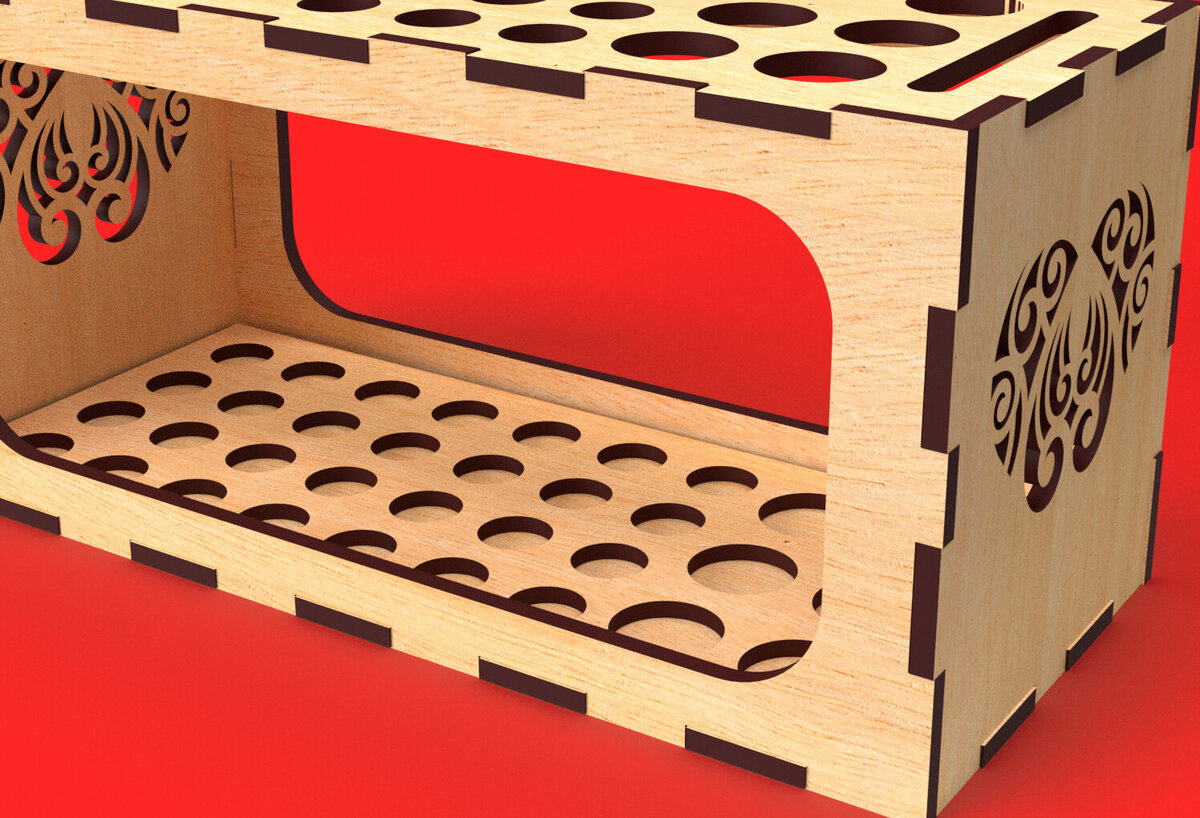 Intra απο ξύλο plywood 3mm-4mm πάχος – Μολυβοθήκη με ζυγαριά Organizer09 Δίασταση  20x20 cm INTRAFABR-81756835