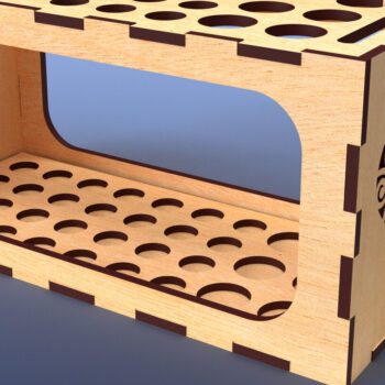 Intra απο ξύλο plywood 3mm-4mm πάχος – Μολυβοθήκη με ζυγαριά Organizer09 Δίασταση 20x20 cm INTRAFABR-81756835 - Image 2
