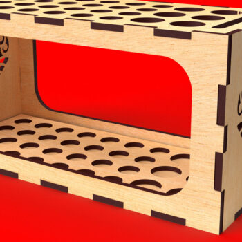 Intra απο ξύλο plywood 3mm-4mm πάχος – Μολυβοθήκη με ζυγαριά Organizer10 Δίασταση  20x20 cm INTRAFABR-81756827 - Image 1