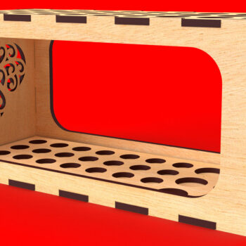 Intra απο ξύλο plywood 3mm-4mm πάχος – Μολυβοθήκη με Organizer ζυγαριάς11 Δίασταση  20x20 cm INTRAFABR-81756813 - Image 1