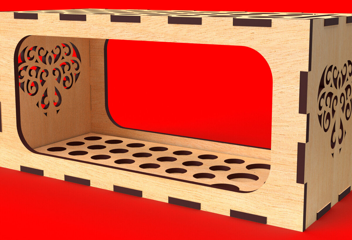 Intra απο ξύλο plywood 3mm-4mm πάχος – Μολυβοθήκη με Organizer ζυγαριάς11 Δίασταση  20x20 cm INTRAFABR-81756813