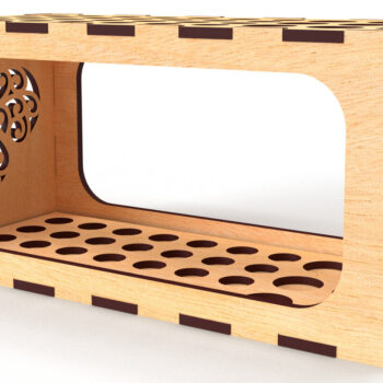 Intra απο ξύλο plywood 3mm-4mm πάχος – Μολυβοθήκη με Organizer ζυγαριάς11 Δίασταση  20x20 cm INTRAFABR-81756813 - Image 2