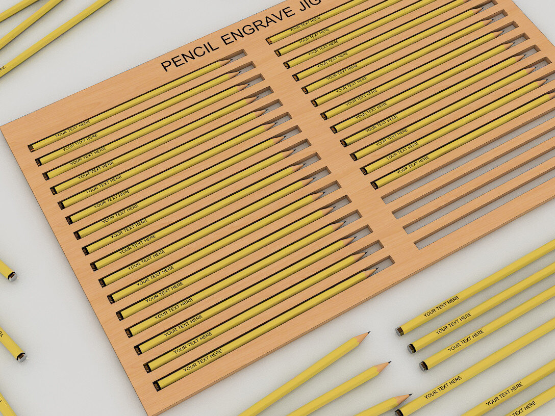 Intra απο ξύλο plywood 3mm-4mm πάχος – Pencil Jig για Laser Ready Engraving 181 Δίασταση  20x20 cm INTRAFABR-54581662