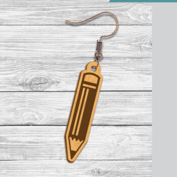 Intra απο ξύλο plywood 3mm-4mm πάχος – Σκουλαρίκια με μολύβι κοπής με λέιζερ Δίασταση  5x5 cm INTRAFABR-104777317 - Image 1