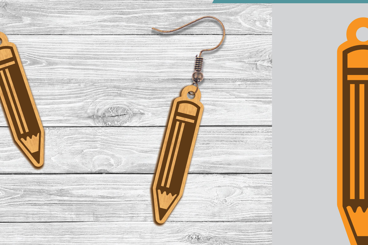 Intra απο ξύλο plywood 3mm-4mm πάχος – Σκουλαρίκια με μολύβι κοπής με λέιζερ Δίασταση  5x5 cm INTRAFABR-104777317