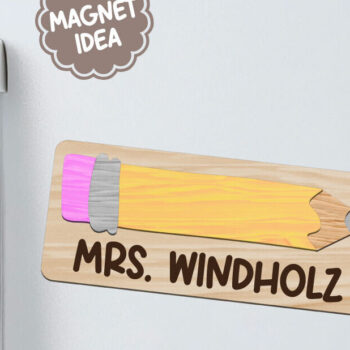 Intra απο ξύλο plywood 3mm-4mm πάχος – Pencil Teacher Magnet για Laser Δίασταση  20x20 cm INTRAFABR-106387177 - Image 1