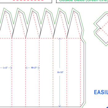 Intra απο ξύλο plywood 3mm-4mm πάχος – Pencil Type ή Bullet Type Box Dieline Δίασταση  20x20 cm INTRAFABR-27631276 - Image 1