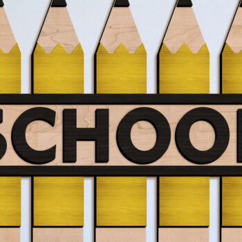 Intra απο ξύλο plywood 3mm-4mm πάχος – Σχολικό διακοσμητικό πρότυπο μολύβια Δίασταση  40x30 cm INTRAFABR-97203376 - Image 1