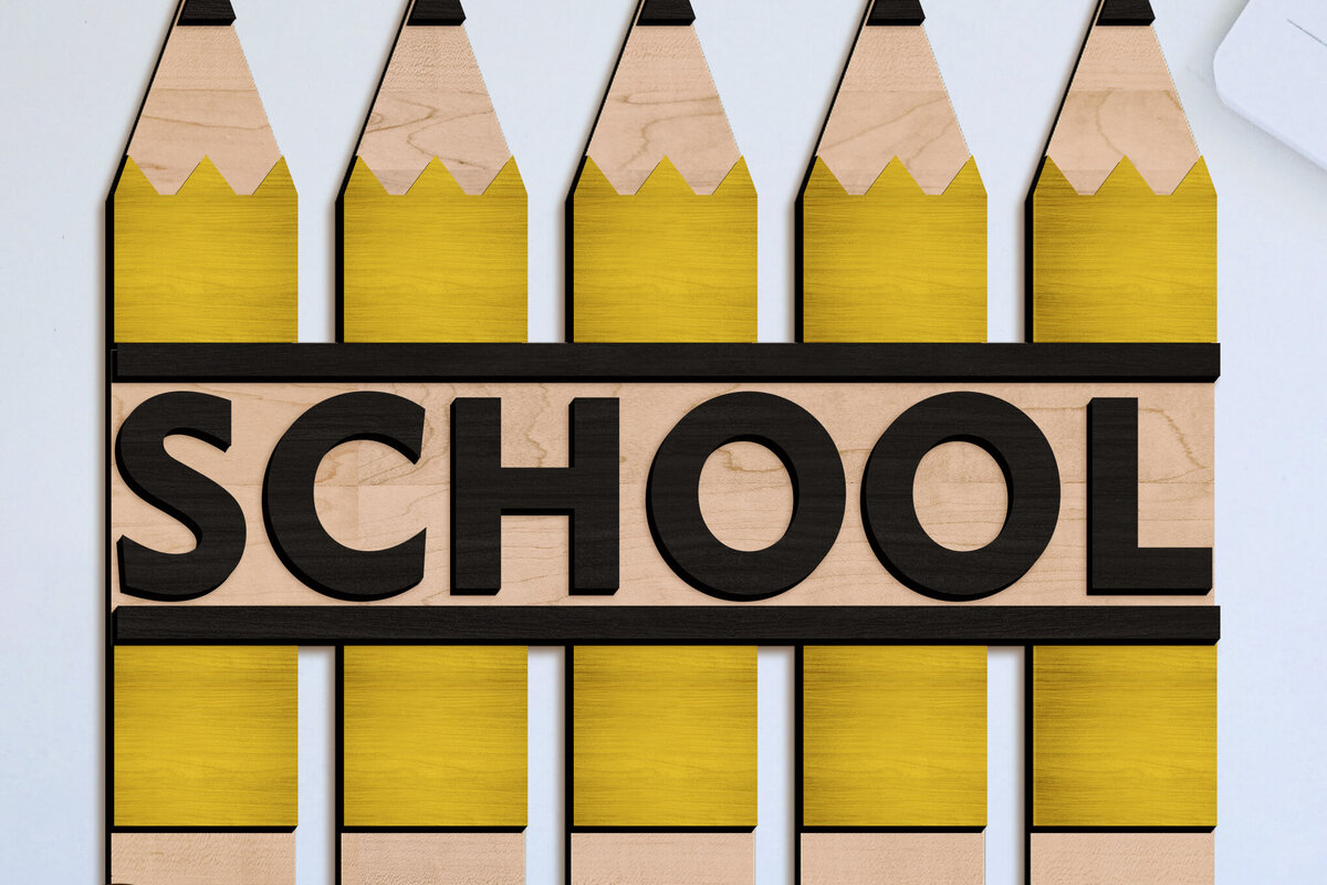 Intra απο ξύλο plywood 3mm-4mm πάχος – Σχολικό διακοσμητικό πρότυπο μολύβια Δίασταση  40x30 cm INTRAFABR-97203376