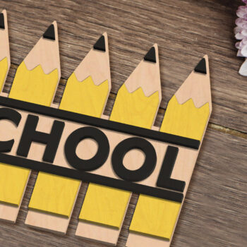 Intra απο ξύλο plywood 3mm-4mm πάχος – Σχολικό διακοσμητικό πρότυπο μολύβια Δίασταση  40x30 cm INTRAFABR-97203376 - Image 3