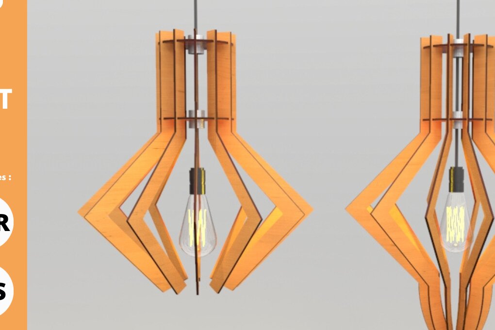 Intra απο ξύλο plywood 3mm-4mm πάχος – Κρεμαστό φως,, Αρχεία κοπής με λέιζερ Δίασταση  20x20 cm INTRAFABR-82271677