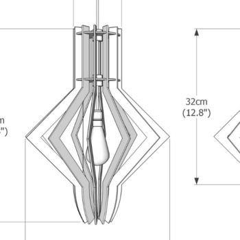 Intra απο ξύλο plywood 3mm-4mm πάχος – Κρεμαστό φως,, Αρχεία κοπής με λέιζερ Δίασταση  20x20 cm INTRAFABR-82271677 - Image 2