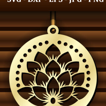 Intra απο ξύλο plywood 3mm-4mm πάχος – Μενταγιόν, Μάνταλα Floral , Cnc Cut Δίασταση  20x20 cm INTRAFABR-16150295 - Image 1