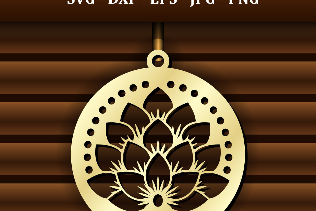 Intra απο ξύλο plywood 3mm-4mm πάχος – Μενταγιόν, Μάνταλα Floral , Cnc Cut Δίασταση  20x20 cm INTRAFABR-16150295