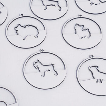 Intra απο ξύλο plywood 3mm-4mm πάχος – Μενταγιόν με σιλουέτες διαφόρων σκύλων Δίασταση  20x20 cm INTRAFABR-74543215 - Image 3
