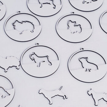 Intra απο ξύλο plywood 3mm-4mm πάχος – Μενταγιόν με σιλουέτες διαφόρων σκύλων Δίασταση  20x20 cm INTRAFABR-74543215 - Image 5