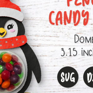 Intra απο ξύλο plywood 3mm-4mm πάχος – Πρότυπο Dome Candy Penguin Δίασταση  20x20 cm INTRAFABR-51889919