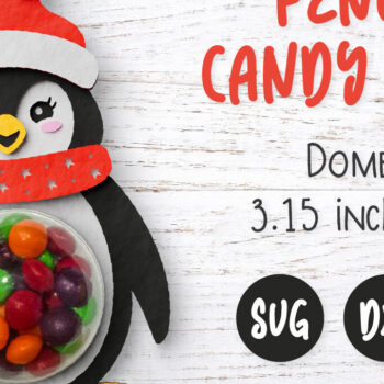 Intra απο ξύλο plywood 3mm-4mm πάχος – Πρότυπο Dome Candy Penguin Δίασταση  20x20 cm INTRAFABR-51889919 - Image 1