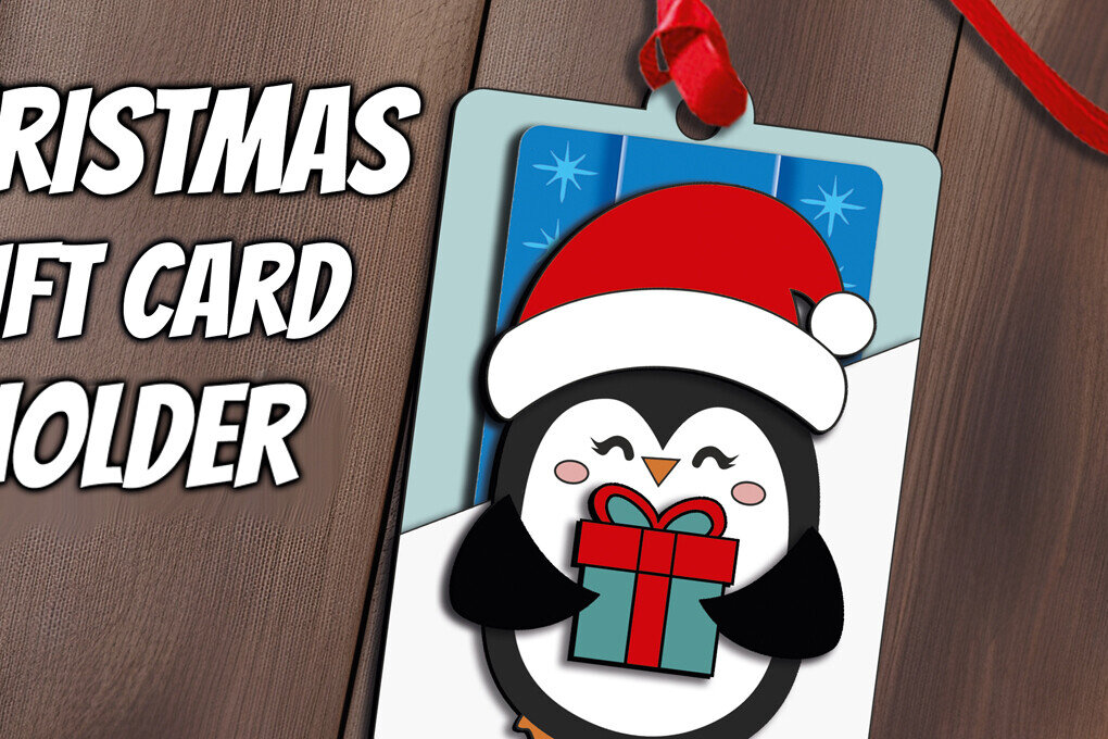 Intra απο ξύλο plywood 3mm-4mm πάχος – Θήκη χρημάτων για χριστουγεννιάτικη κάρτα δώρου Penguin Δίασταση  20x20 cm INTRAFABR-111602299