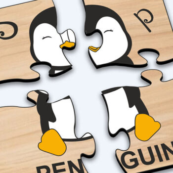 Intra απο ξύλο plywood 3mm-4mm πάχος – Penguin KPuzzle Baby Παιχνίδι Child Play Δίασταση  20x20 cm INTRAFABR-117283279 - Image 3