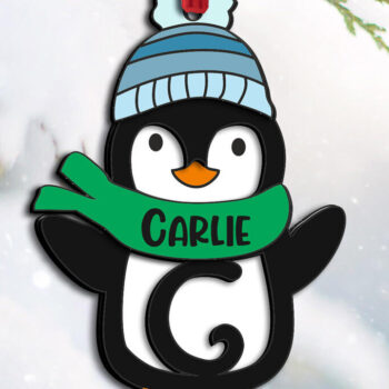 Intra απο ξύλο plywood 3mm-4mm πάχος – Penguin Letter C Στολίδι Holiday Δίασταση  20x20 cm INTRAFABR-109458361 - Image 2