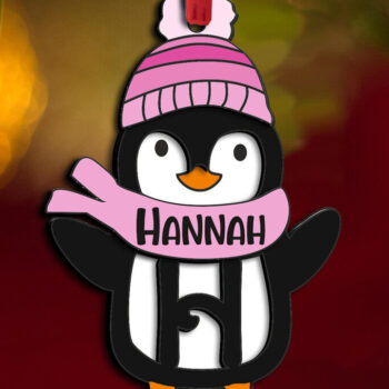 Intra απο ξύλο plywood 3mm-4mm πάχος – Penguin Letter H Χριστουγεννιάτικο Στολίδι Δίασταση  20x20 cm INTRAFABR-109528850 - Image 2