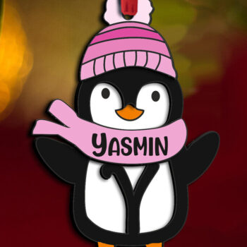 Intra απο ξύλο plywood 3mm-4mm πάχος – Penguin Letter Y Χριστουγεννιάτικο Στολίδι Δίασταση  20x20 cm INTRAFABR-109613414 - Image 1