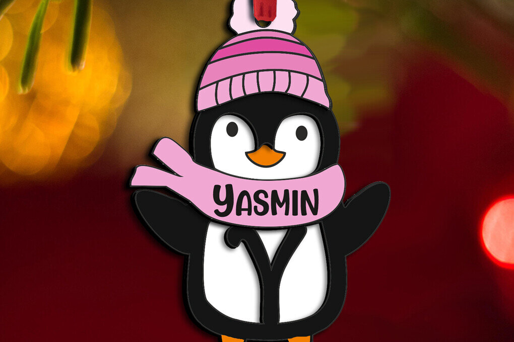 Intra απο ξύλο plywood 3mm-4mm πάχος – Penguin Letter Y Χριστουγεννιάτικο Στολίδι Δίασταση  20x20 cm INTRAFABR-109613414