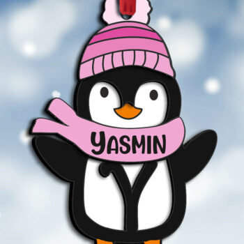 Intra απο ξύλο plywood 3mm-4mm πάχος – Penguin Letter Y Χριστουγεννιάτικο Στολίδι Δίασταση  20x20 cm INTRAFABR-109613414 - Image 2