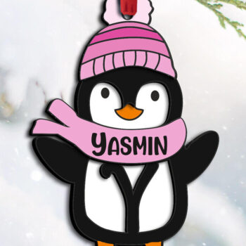 Intra απο ξύλο plywood 3mm-4mm πάχος – Penguin Letter Y Χριστουγεννιάτικο Στολίδι Δίασταση  20x20 cm INTRAFABR-109613414 - Image 3