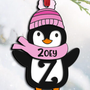 Intra απο ξύλο plywood 3mm-4mm πάχος – Penguin Letter Z Στολίδι Gift Home Δίασταση  20x20 cm INTRAFABR-109613469