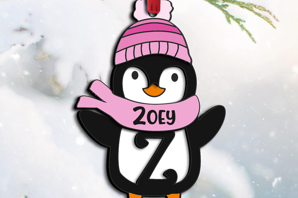 Intra απο ξύλο plywood 3mm-4mm πάχος – Penguin Letter Z Στολίδι Gift Home Δίασταση  20x20 cm INTRAFABR-109613469