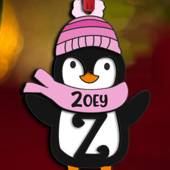 Intra απο ξύλο plywood 3mm-4mm πάχος – Penguin Letter Z Στολίδι Gift Home Δίασταση  20x20 cm INTRAFABR-109613469 - Image 2