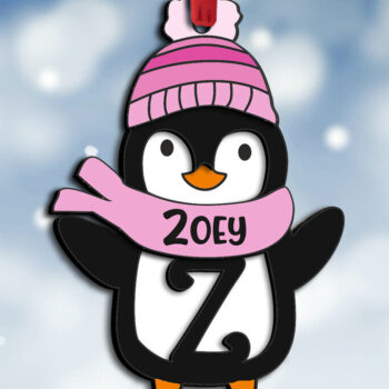 Intra απο ξύλο plywood 3mm-4mm πάχος – Penguin Letter Z Στολίδι Gift Home Δίασταση  20x20 cm INTRAFABR-109613469 - Image 3