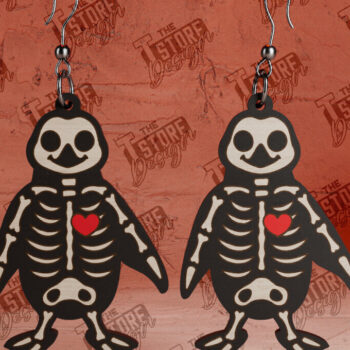 Intra απο ξύλο plywood 3mm-4mm πάχος – Σκουλαρίκια Penguin Skeleton| κοσμημάτων Δίασταση  5x5 cm INTRAFABR-104428554 - Image 1