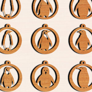 Intra απο ξύλο plywood 3mm-4mm πάχος – Πακέτο Ξύλινα Σκουλαρίκια Penguin Δίασταση 5x5 cm INTRAFABR-99191625