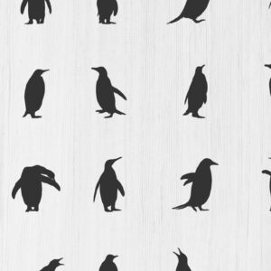 Intra απο ξύλο plywood 3mm-4mm πάχος – Penguins Silhouette, Penguin Δίασταση  20x20 cm INTRAFABR-70274970