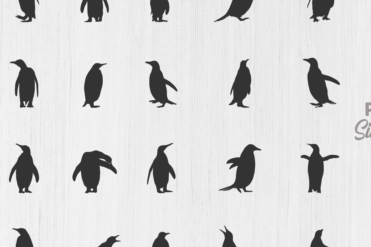Intra απο ξύλο plywood 3mm-4mm πάχος – Penguins Silhouette, Penguin Δίασταση  20x20 cm INTRAFABR-70274970