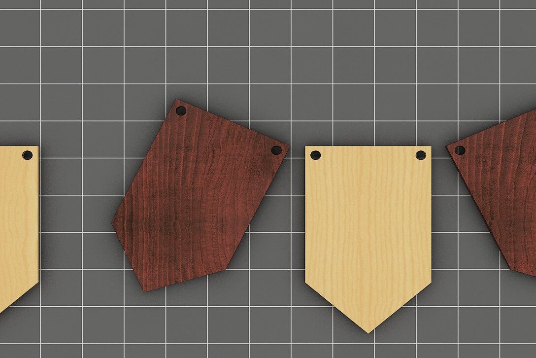 Intra απο ξύλο plywood 3mm-4mm πάχος – Σημαία Files BuntingPennant Δίασταση  20x20 cm INTRAFABR-37057037